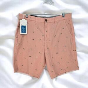 Jachs New York Bleecker Shorts‎ Mens 30 Pink Surfer Pattern Chino Stretch Twill